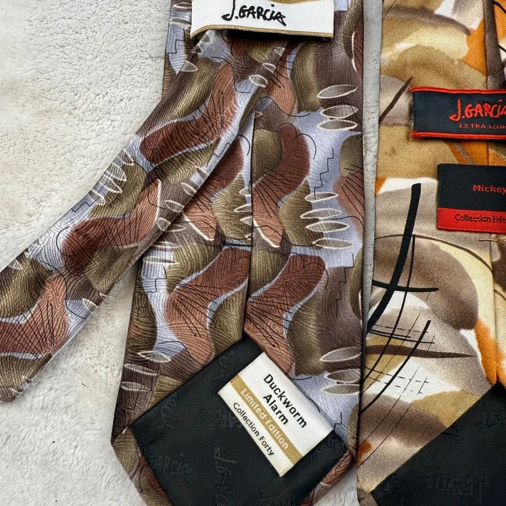 J Garcia Collection Lot of 4 Mens Ties Abstract‎ Pattern Silk Blend